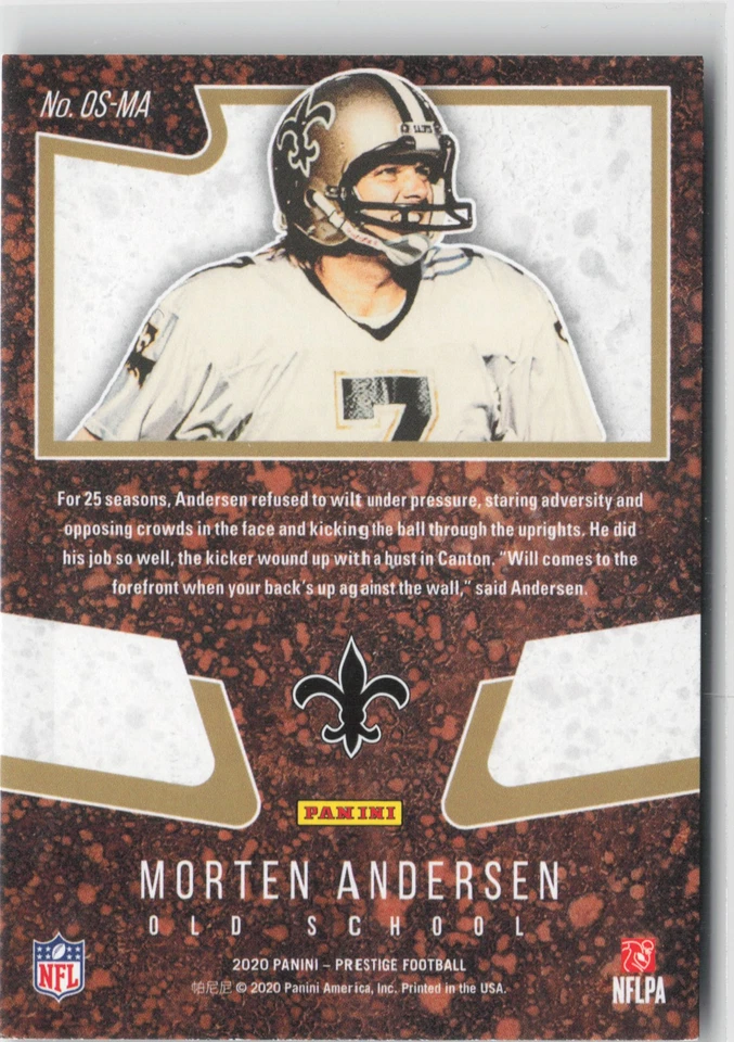 2020 Panini Prestige #OS-MA Morten Andersen - Image 2 of 2