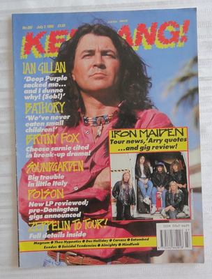 Vintage Magazine Kerrang! July 1990 Ian Gillan Iron Maiden Britny