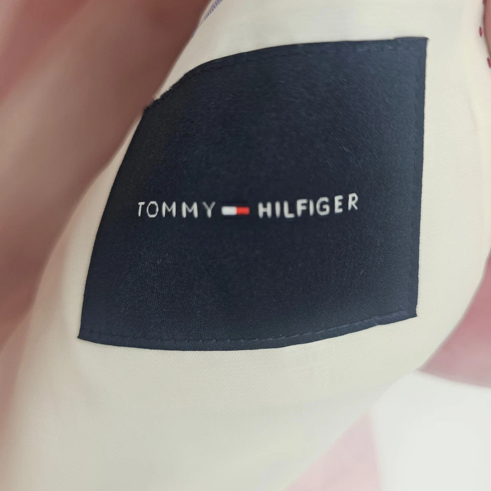 Abrigo deportivo Tommy Hilfiger rosa polvo mezcla lino chaqueta para hombre talla 46 R 3665 Foto 3 de 4