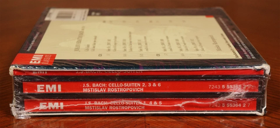 New Mstislav Rostropovich J S Bach Cello Suiten 2 CD Set EMI Classics Slipcase - Image 3 of 4