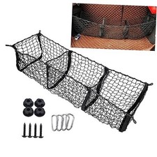Cargo Net for Car, Truck Bed Storage, 3 Pocket Rear Trunk Cargo Net