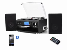 DIGITNOW! M504 Bluetooth Record Player Turntable with Stereo Speaker, LP 