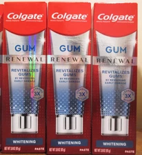 Lot of 3 Colgate Gum Renewal Whitening Toothpaste 3 oz 03/20204