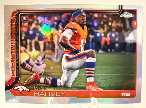 Topps Chrome 2025 Football RJ Harvey Rookie RC #330 Image Variation REFRACTOR