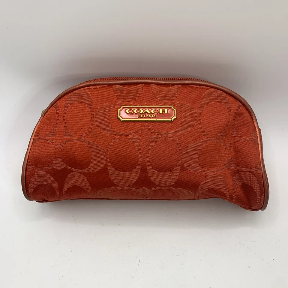Bolsa de cosméticos Coach limitada Estee Lauder vermelha assinatura estojo de maquiagem E1073-B903 - Imagem 2 de 4