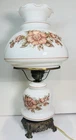 VINTAGE HUGE GONE WITH THE WIND MILK GLASS HURRICANE PARLOR LAMP HAND PAINTED.