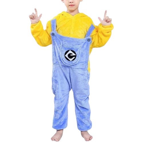 Pigiama Bambini Minions Cartoni Animati Animali Pigiama Festa Tuta Cosplay Costume_ - Foto 3 di 10