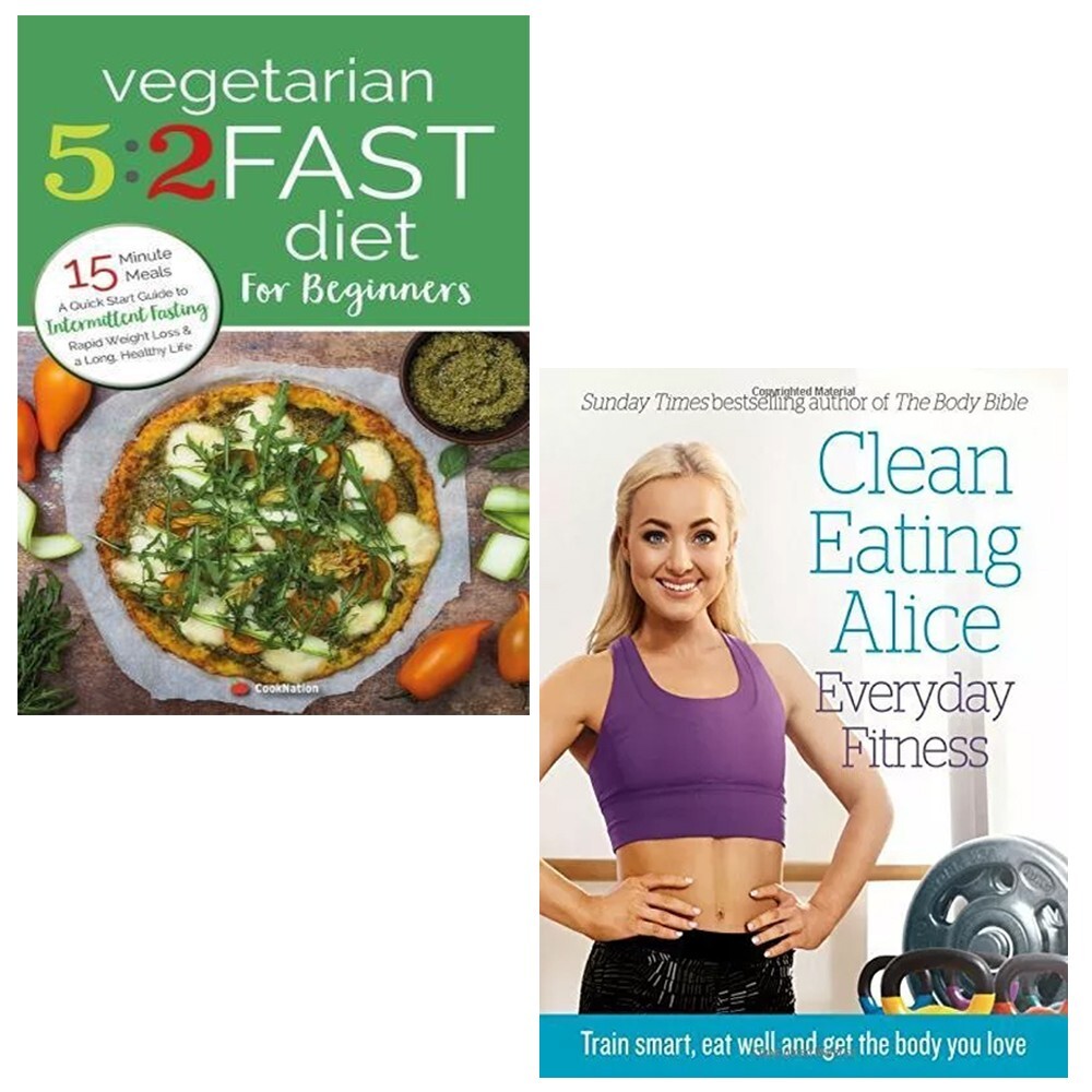 Vegetarian 5:2 Fast Diet for Beginne ,Clean Eating Alice 2 Books Collection Set - Image 2