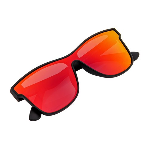 PRIME TIME - Polarized Flat Lens Sunglasses Matte Black Red Mirror - Picture 4 of 10