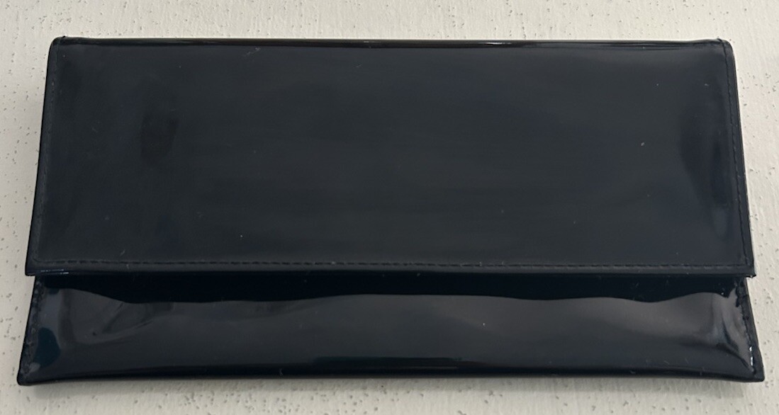 Borsa a tracolla Yves Saint Laurent YSL Parfum nera con specchio 8 5 x 4 5"