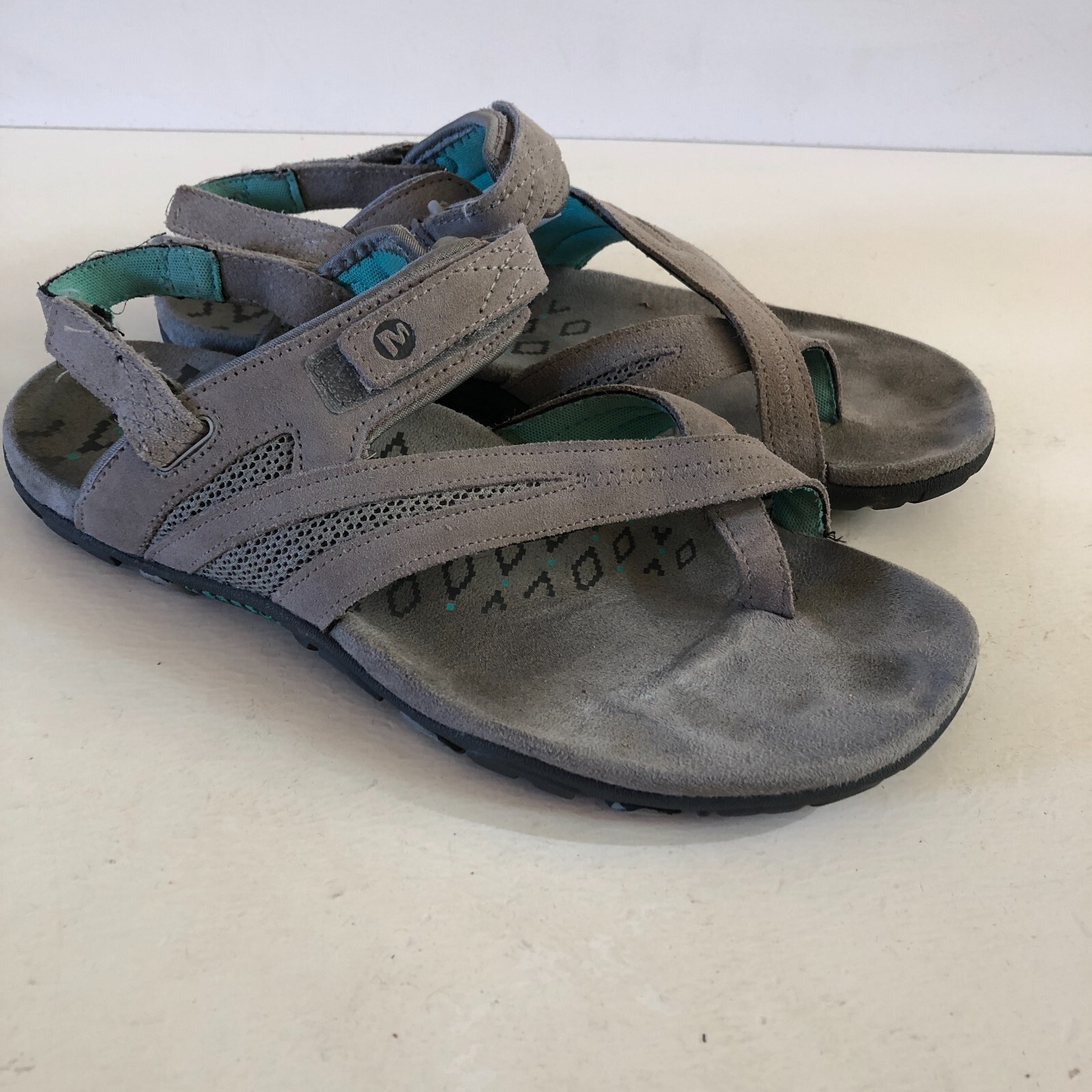 Merrell sandali donna grigi taglia 11 sandali sportivi con cinturino tra la punta EU 42