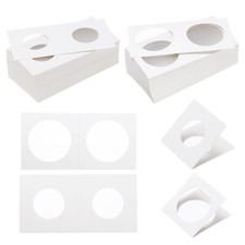 2x2 Coin Flips, 100pcs 27.5/37mm Cardboard Coin Holder Paper Coin Holders, White