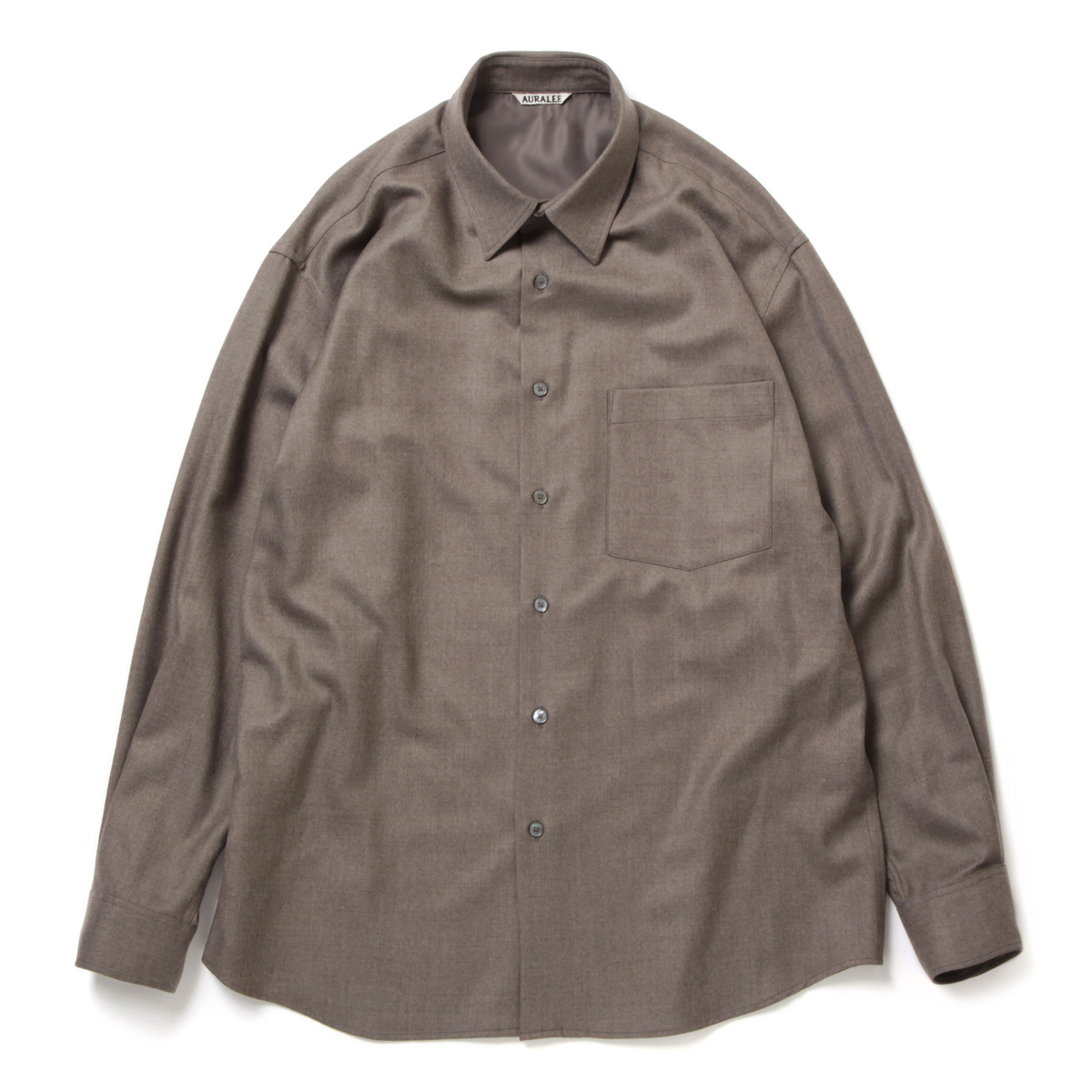 AURALEE A23AS01OS Super Light Wool Shirt Brown Size 5 Japan AURALEE A23AS01OS Super Light Wool Shirt Brown Size 5 Japan