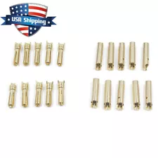 10-Pairs 4mm Gold Bullet Connector Banana Plug Male Female For RC Motor ESC LiPO