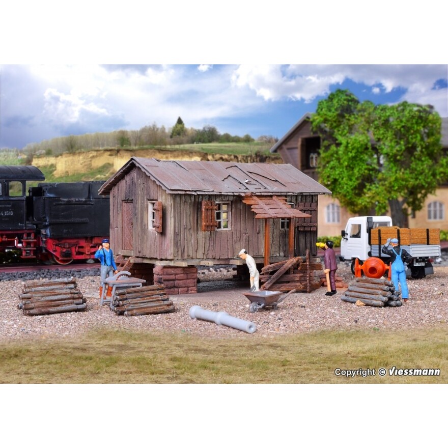 Vollmer H0 45728 - Bauh&uuml;tte L 10 x B 7,5 x H 5 cm    Neuware