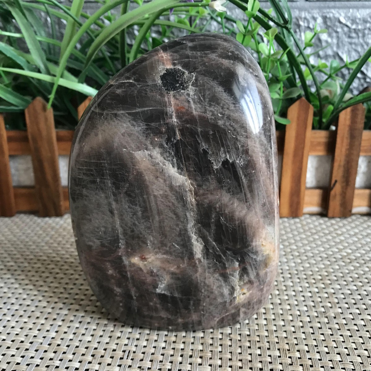 980g Natural Black Moonstone Crystal Stones Healing gg589 | eBay