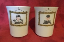Two Vintage Ornamin Cups Girl and Boy 