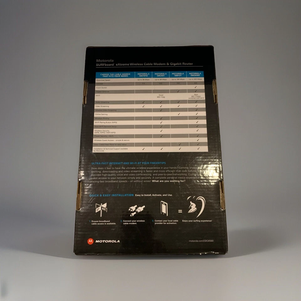 Motorola Surfboard SBG6580 Wifi Cable Modem/Router Dual Band DOCSIS 3.0 (300 MBs - Image 2 of 4