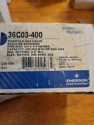 (LT10) WHITE-RODGERS 36C03-400 Gas Valve, Fast Opening, 280,000 BtuH