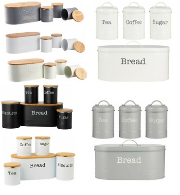 4 Stück/5 Stück Brotkasten, Tee, Kaffee, Zuckerdose Keksdose Kanister Set Lebensmittel Aufbewahrung Kanne