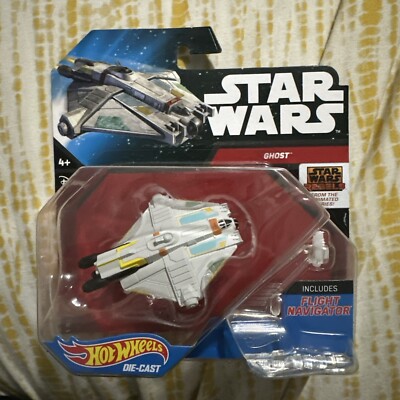 Hot Wheels Star Wars Rebels Ghost Die-Cast Spaceship with Flight Navigator Stand