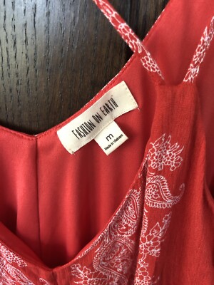 Fashion On Earth Red Paisley design Spaghetti Strap Maxi Dress - Medium NWT | eBay Fashion On Earth Red Paisley design Spaghetti Strap Maxi Dress - Medium NWT | eBay