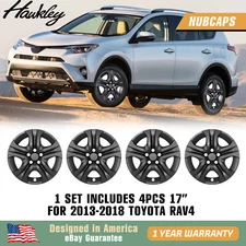 4 PCS 17" Wheel Covers Full Rim Snap On Hub Caps For 2013-2018 Toyota RAV4 R17