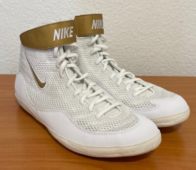 Nike Inflict 3  White Metallic Gold  Wrestling Shoes 325256-100 Men Sz 11.5