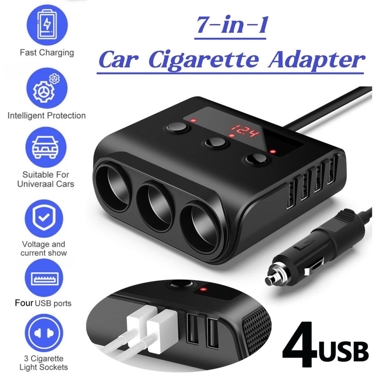 cigarette adaptor Power Adapter for Electric Shields the process couldnt be any easier! SANSUI - CA103 - Fused