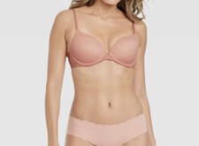 Women  s Auden  The Icon  Lightly Lined Full Coverage Pink Lace Bra Size 32B NWT