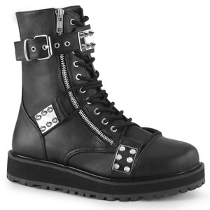 demonia black buckle boots