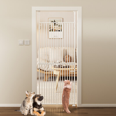 NAIZEA 75-96'' Extra Tall Pet Gate for Cat 29.5-32''Wide Cat Gate Pressure Mounted
