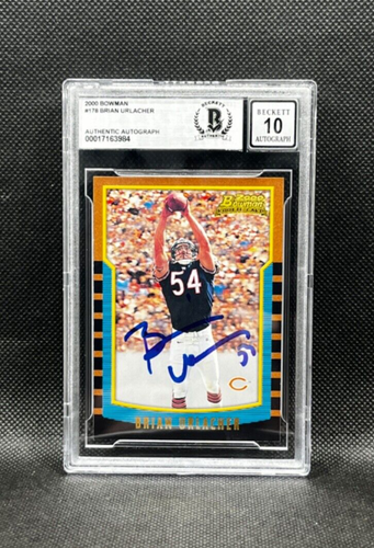 BRIAN URLACHER signed 2000 BOWMAN CARD #178 w/ COA BECKETT AUTO 10