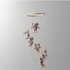 Restoration hardware knit elephant baby mobile monochrome minimalist
