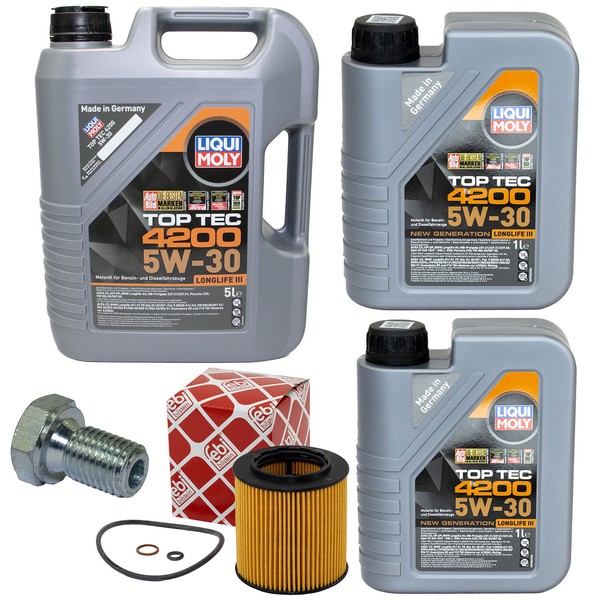 MotoröL Set 5W-30 Liqui Moly 7 Liter + ÖLfilter + Schraube FüR BMW 5Er E60 7Er-image