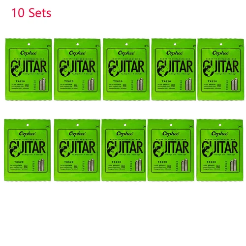 10 Sets of 6pcs Orphee TX620 Acoustic Guitar Strings .010-.047 Extra Light Z6Q1