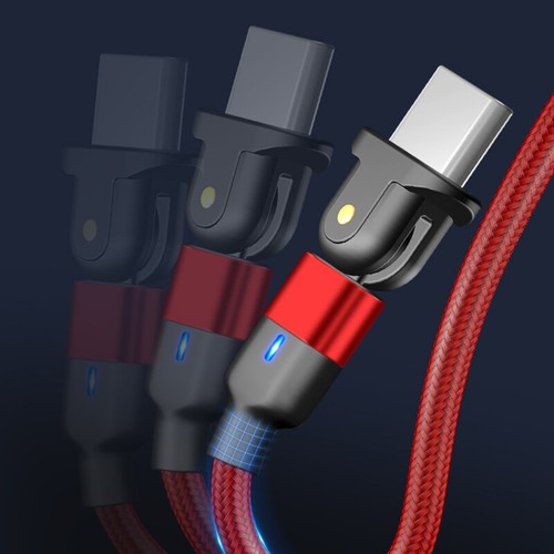 USB Cable Fast Charging Phone Charger Data Cord Magnetic Charger 180° Rotate US - Picture 4 of 15