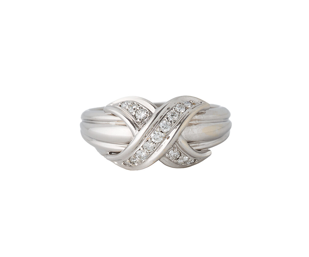 nff☆ribbon ring Tiffany & Co. 0.24ctw Diamond Signature X Crossover Ring in