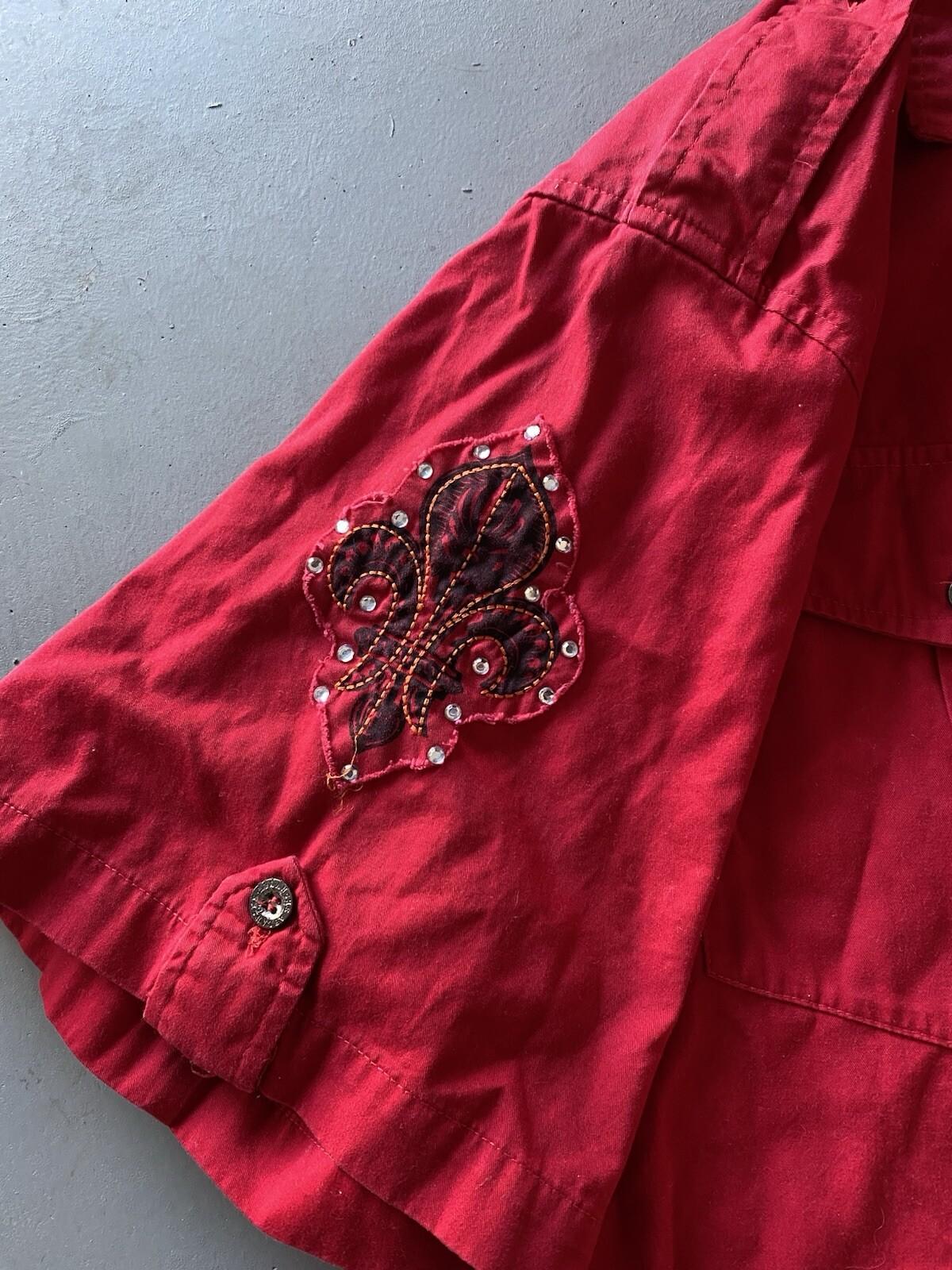Ablanche Royalty Red Button Down Short Sleeve Shi… - image 3