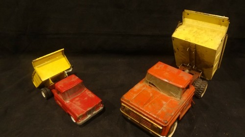 VTG STUCTO 1966 Hydraulic Dump Truck Pressed Steel Works well - Red Cab Yellow - Picture 10 of 10