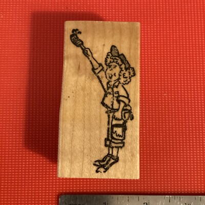 G3,  Unbranded Rubber Stamps, Young Woman Painting