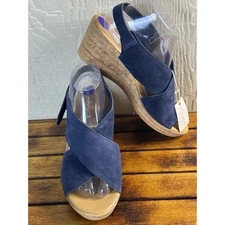 Mila Paoli Wedge Women's 8.5 Sandals Suede Leather Adjustable Strap NWT