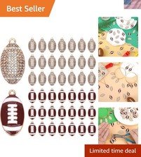 Sports Themed Jewelry Making: 40 Football Charms, Coloured Enamel Rhinestones