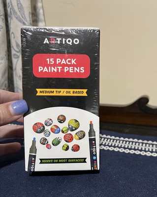 Artiqo Paint Pens Medium Tip Point Oil Based Set of 15 Pack Assorted Colors New