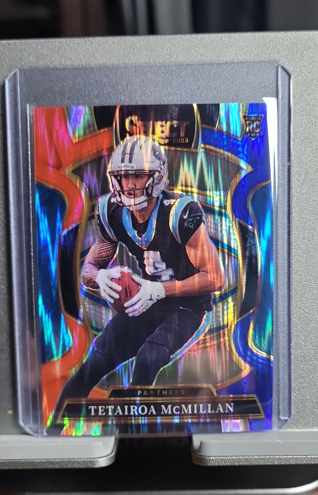 2025 Panini Select - Concourse Tetairoa McMillan #44 Red & Blue Shock Prizm (RC)