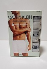 Calvin Klein Cotton Men's Boxer Briefs in White Size Large Pack of 3