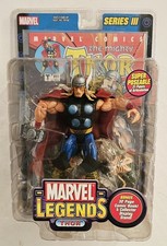 TOY BIZ MARVEL LEGENDS SERIES III 3 THOR with COMIC BOOK & DISPLAY STAND