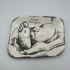 Hallmark "And So Love Begins" Trinket Dish First Baby Gift Ceramic Tray 4x5