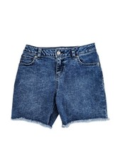 Cat  Jack Girls Blue Denim Shorts Mid-Rise Stretch Frayed Large 10-12