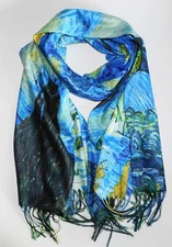 FASHION WINTER VAN GOGH STARRY NIGHT DOUBLE SIDE CASHMERE FEEL SOFT SHAWL SCARF